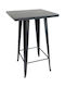 Tisch Bar für kleine Außenbereiche Zusammenklappbar Vigor Schwarz 60x60x103cm