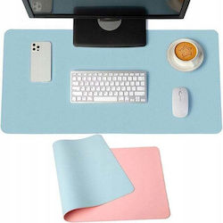 Protone Xxl Mousepad Protecție Birou Realizată din Piele Pu Față-verso Albastru Roz 90x45 Cm