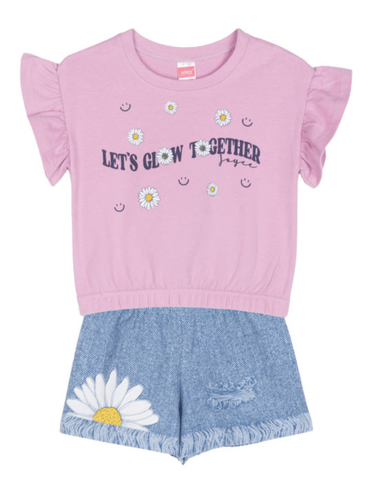 Kinder-Set mit Shorts Sommer 2Stück Pink Bluse