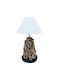 HomeMarkt Twiggy Wood Table Lamp for Socket E27 with White Shade and Brown Base