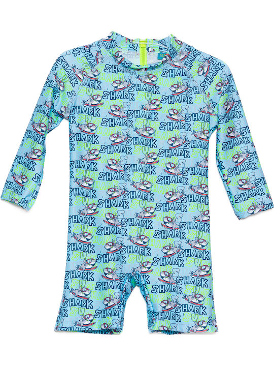 Tortue Kinder Badeanzug Langarm-Einteiler Sky Blue