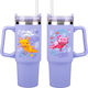 Paladone Handled Tumbler Θερμός Ανοξείδωτο 900ml Μωβ με Καλαμάκι και Λαβή