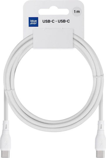 Blue Star USB 2.0 Cable USB-C male - USB-C 60W White 1m
