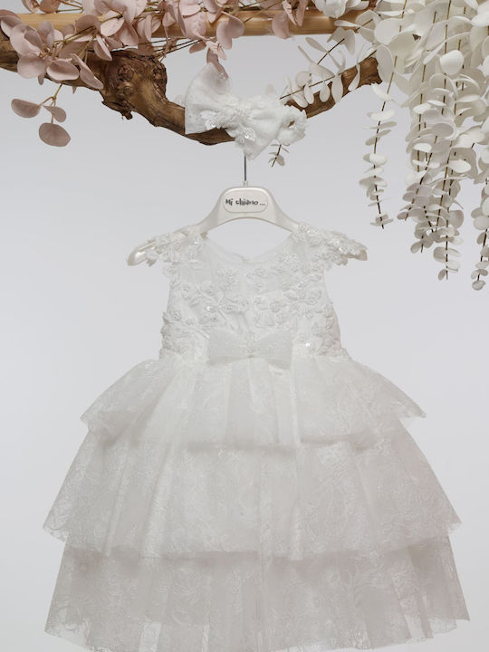 Mi Chiamo Ecru Baptism Dress made of Lace