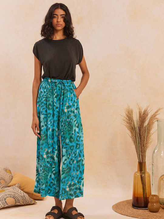 Femei Din material textil Pantaloni cu elastic Leopard Aqua