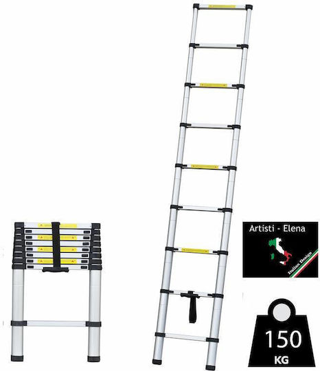 Telescopic Aluminum Ladder 8 Steps Maximum Height 2.6m