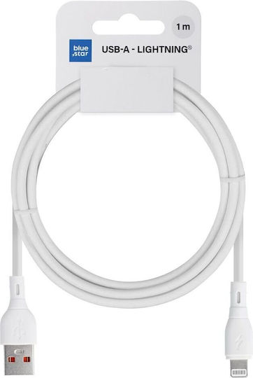 Blue Star Regular USB-A la Cablu Lightning Alb 1m