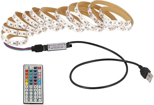 Oem Usb Ταινία Led Πολύχρωμη 5050 Rgb 2m Τηλεχειριστήριο 44 Πλήκτρων