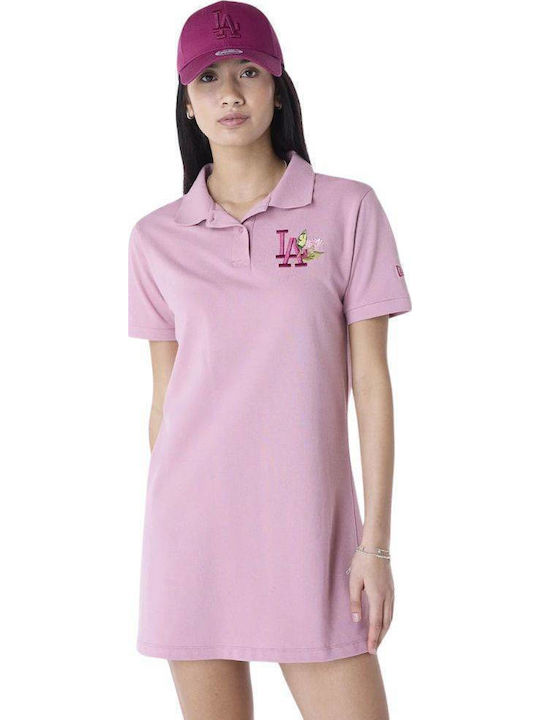 60596553 New Era Wmns MLB Tennis Dress Los Angeles Dodgers Ash Pink Color