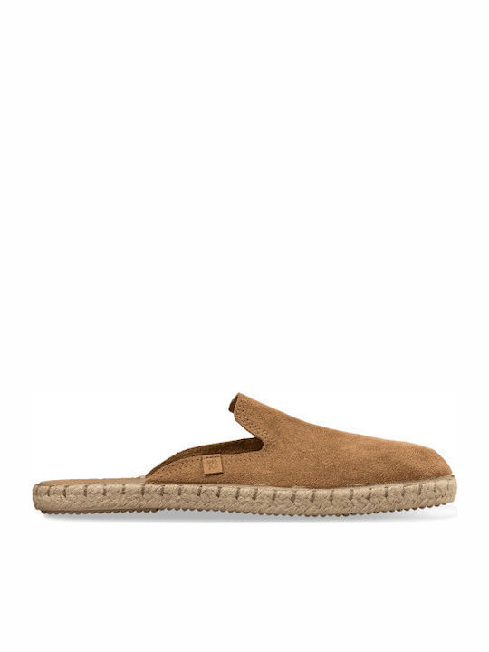 Envie Shoes Suede Mules με Τακούνι σε Μπεζ Χρώμα