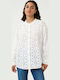 Langärmelig Damen Hemd White