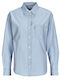 Harlie Μακρυμάνικο Γυναικείο Πουκάμισο Light Indigo Blue