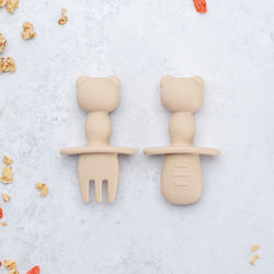 AppeKids Set Baby Besteck mit Temperaturanzeige aus Silikon für 6+ Monate Beige 2Stück AppeKids Set Baby Besteck mit Temperaturanzeige aus Silikon für 6+ Monate Beige 2Stück