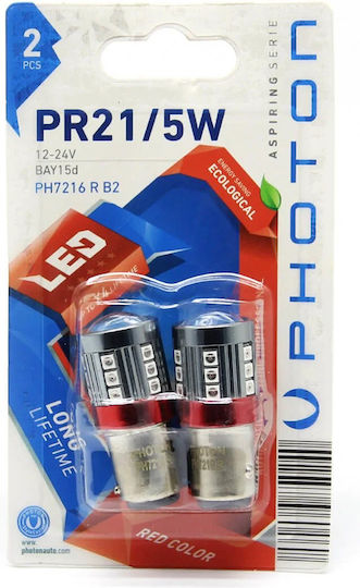 Photon Λάμπες Αυτοκινήτου P21/5W-BAY15D-1157 LED 6000K Ψυχρό Λευκό 12-24V 2τμχ