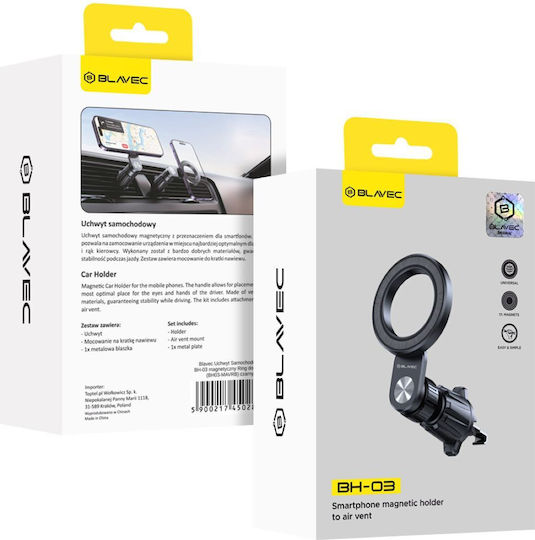 Blavec Suport Auto pentru Telefon cu magnet MagSafe Neagră