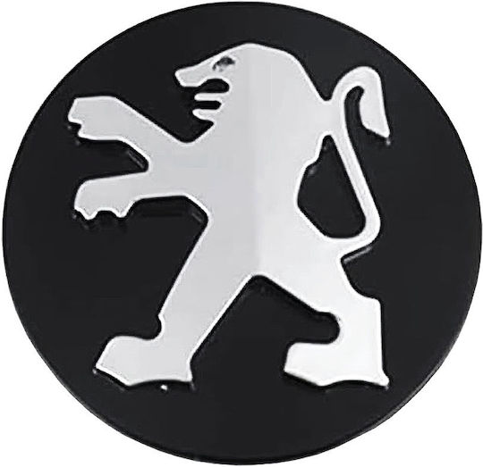 Καπάκι Κέντρου Ζάντας Peugeot Μαύρο Χρωμίου 60mm