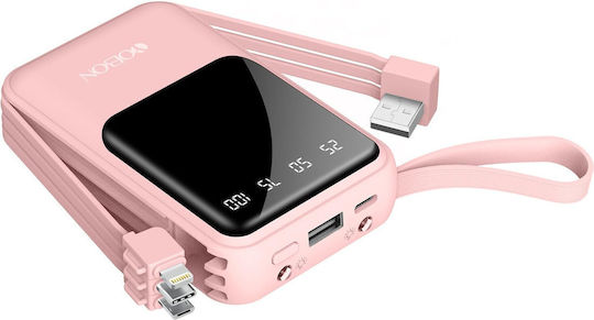DX146S3 Power Bank 10000mAh 22.5W with USB-A Port and USB-C Port Pink