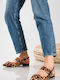 Damen Ballerinas Slingback mit Riemen in Braun Farbe
