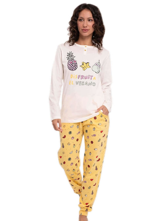 Muydemi Set Pijamale pentru Femei Galben
