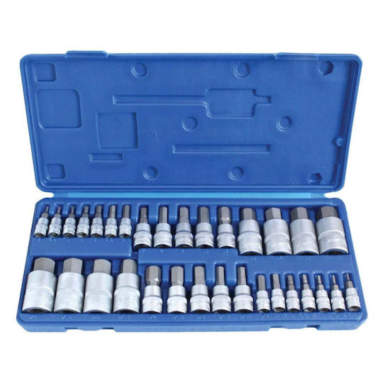 Set de chei tubulare Allen Hex 1/4" 3/8" 1/2" 2-19mm 32 bucăți