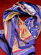 Μωβ Μπεζ Ολομέταξο Μαντήλι 70x70 Εκ Ancient Greek Scarves