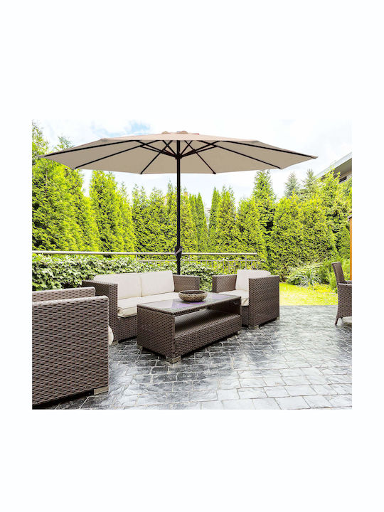 Umbrelă Rotundă Metalică Grizel Bej Φ2.7m
