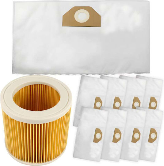 Set Filtre de Aer 10 Saci Textili Newevo Aspiratoare Karcher Seria Wd3 Wd2 Se 4001 Se 4001 Special Se 4002