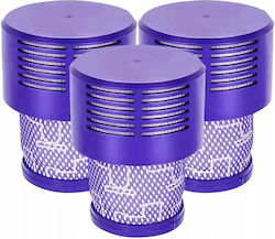 Newevo Staubsaugerfilter Dyson 3 Stück Kompatibel mit Dyson V10 V11 V15 Sv12 Staubsaugern Waschbar Lila