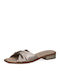 Leather Women's Flat Sandals Anatomic in Gold Color