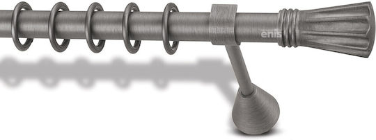 Enis by Domus Metallisch Vorhangstange Kissavos Doppel mit Schiene Φ25mm 160cm Charcoal