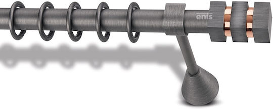 Enis by Domus Metallisch Vorhangstange Chic 3016 Doppel mit Schiene Φ25mm 160cm Charcoal