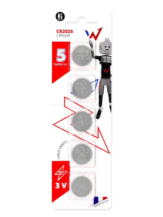 Wonder Μπαταρίες Λιθίου Ρολογιών CR2025 3V 5τμχ