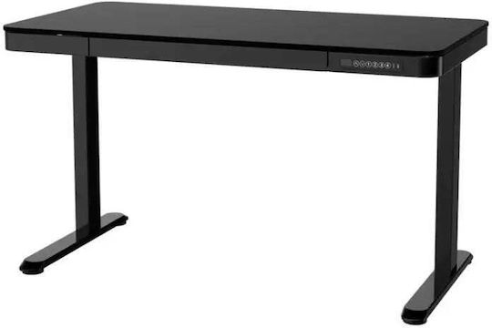 Desk Wooden Black with Metal Legs & USB ports 140x70x50cm