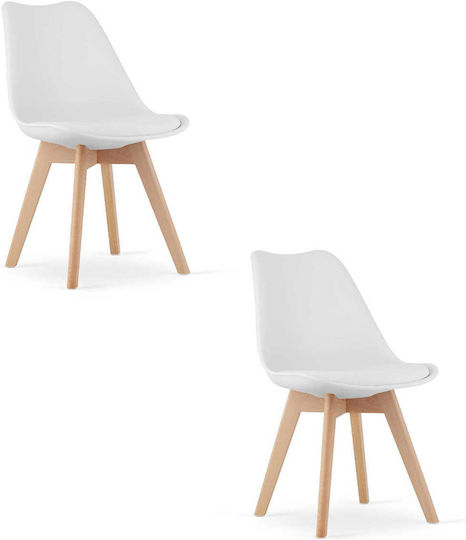 Stühle Speisesaal Mark 61x40x50cm 2Stück White