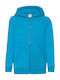 Kinder-Sweatshirt Strickjacke mit Kapuze und Taschen Hellblau