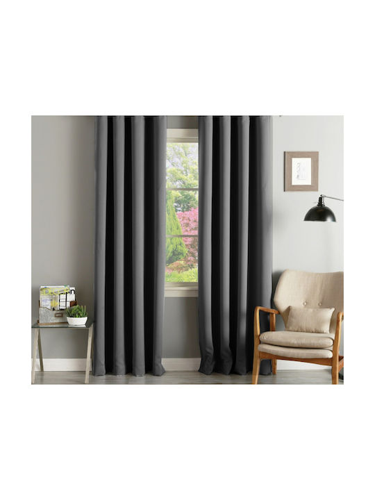 Sidi Home Plast Κουρτίνα Συσκότισης με Τρουκς Μαύρη 140x260εκ.
