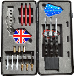 Master-Dart-Set in Box 3 Stk. Schwarz Silber