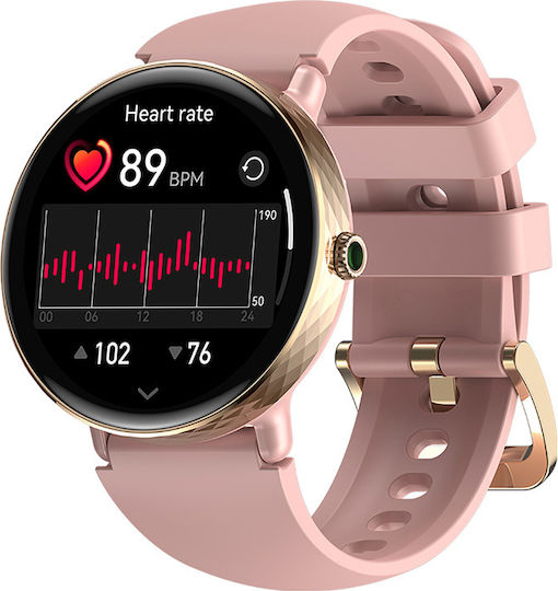 Zeblaze Lily 2 39mm Smartwatch με Παλμογράφο (Misty Pink)