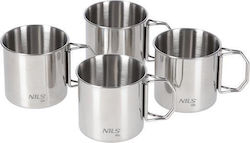Nc1762 Set Four Stainless Steel Cups Nils Camp