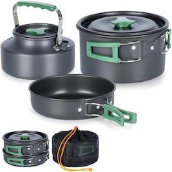 Aluminum Camping Cookware 750 900 Ml 1.65 L 3 Pcs