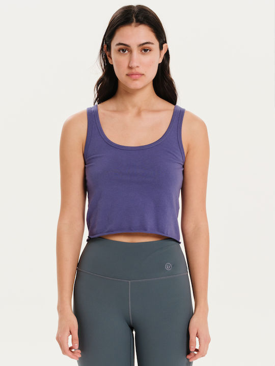 Women's Summer Crop Top Cotton Sleeveless Purple