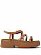 Tasha Women's Flat Sandals in Brown Color