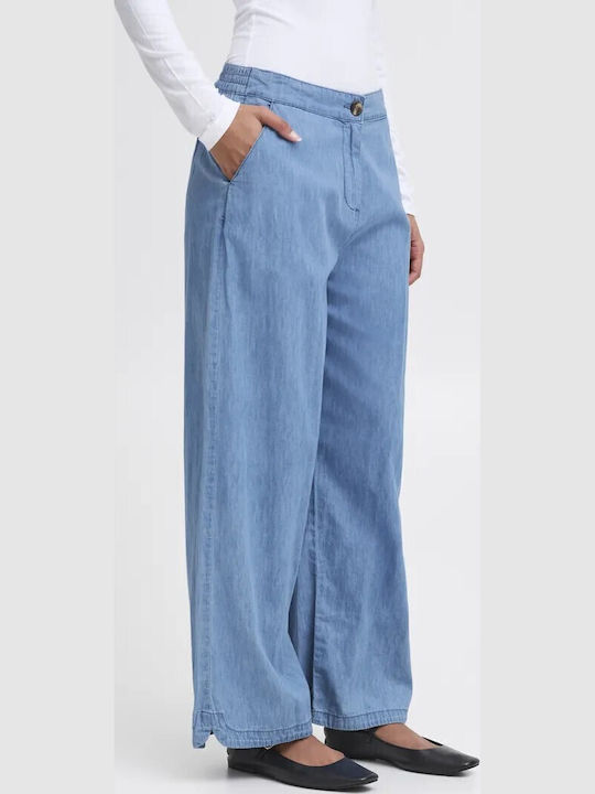 Damen Stoff Hose Light Blue