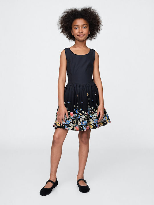 GAP Children's Dress Sleeveless Linen Floral Black 738601001 | Skroutz.mt