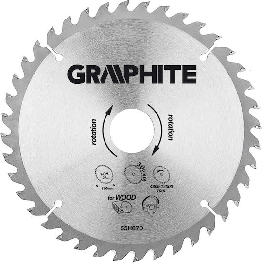 Topex Cutting Disc Wood Hole Diameter 160mm with 30 Teeth 1pcs