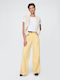 Damenjeans Mittelhohe Taille in Weit geschnittener Linie Straw Yellow