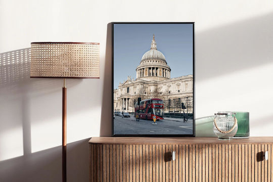 Painting St Paul's Cathedral Red Double-decker Bus 80x120