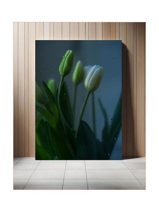 Gemälde Tulpen hinter Glas 100x150