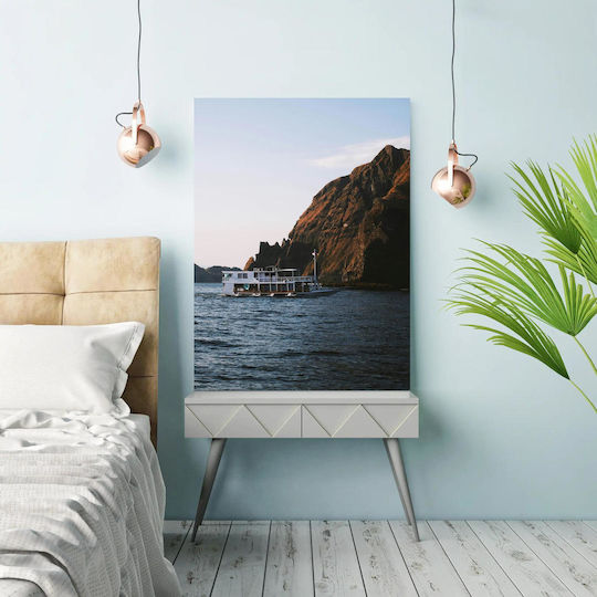 Πίνακας Boat On Sea Near Rocky Mountains Βάρκα Στη Θάλασσα Κοντά Στα Βραχώδη Όρη 100x150