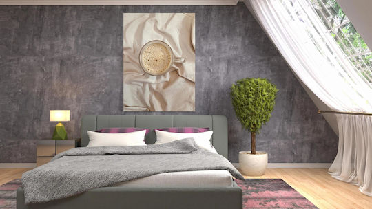 Gemälde Kaffee auf weißem Stoff 80x120
